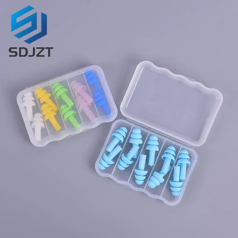 

Hot sale 5 Pairs Soft Anti-Noise Ear Plug Waterproof Swimming Silicone Swim Earplugs For Adult Children Swimmers Diving