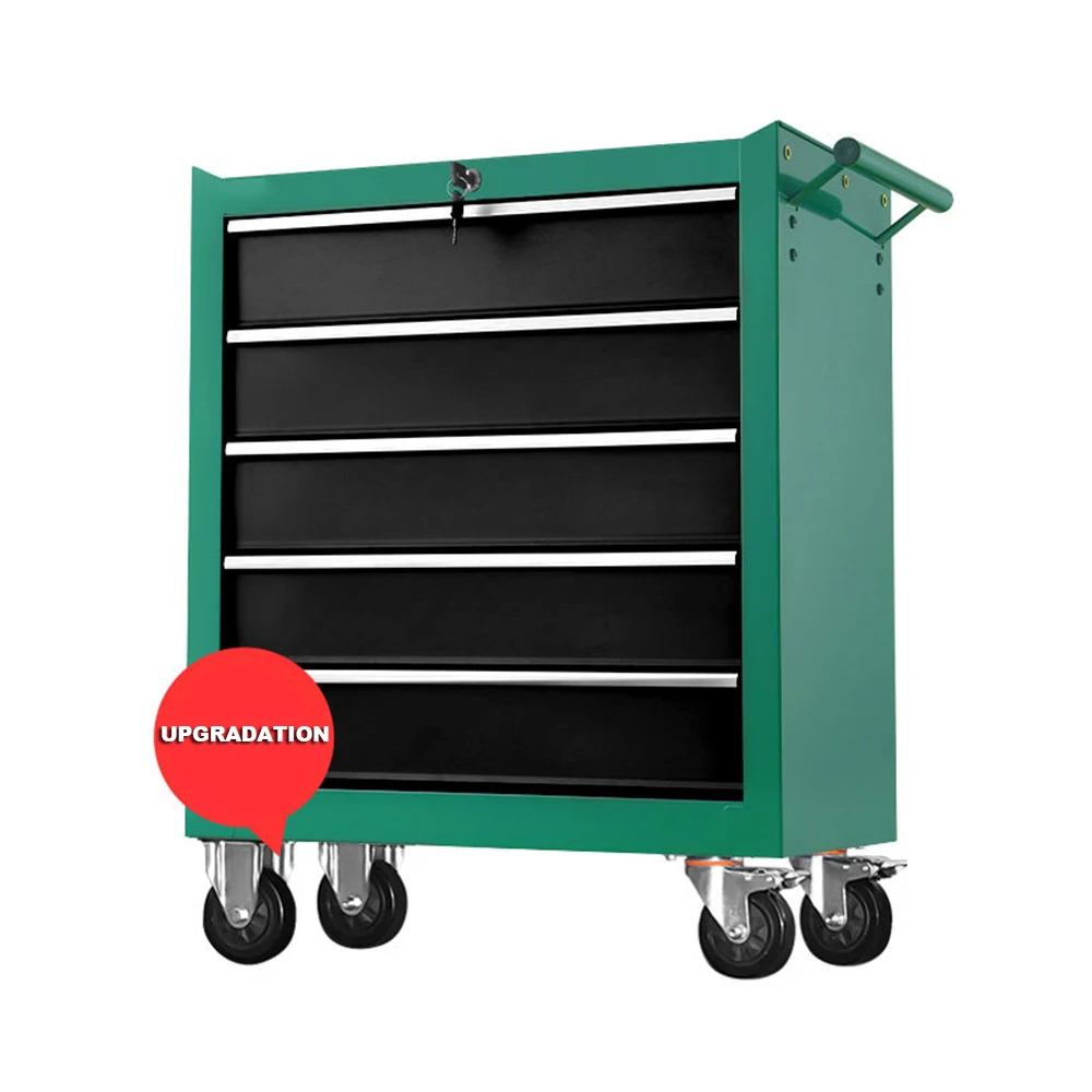 Car repair tool storage cart Green 61.5x33x78cm without tools Five drawer tool cart Repair workshop parts car Practicality