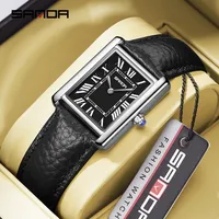 SANDA Top Brand New 9031 Fashionable Square Couple Quartz Watch Roman Scale Waterproof Men's and Women's Quartz Watch
