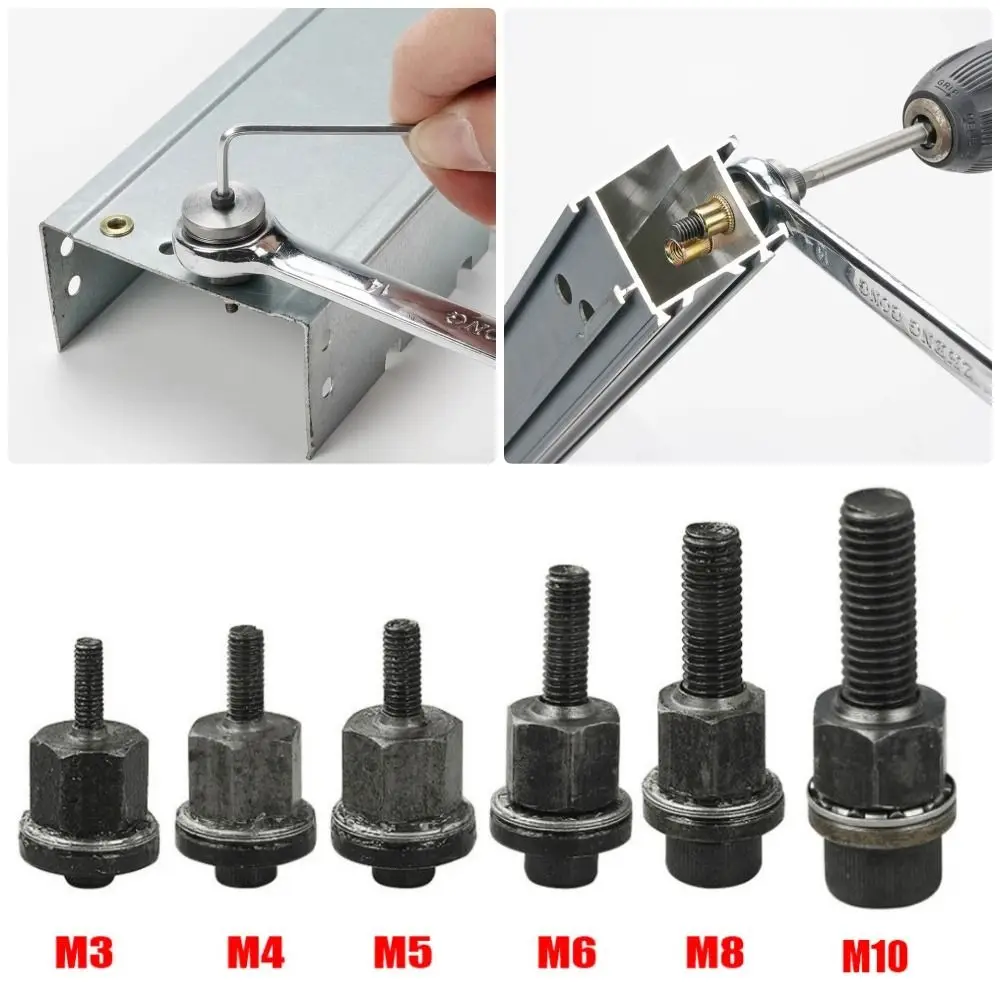 

1Pcs Mandrel Staple Hand Rivet Nut M3 M4 M5 M6 M8 M10 Easy Installation Manual Riveter Tool Electric Riveting Adapter
