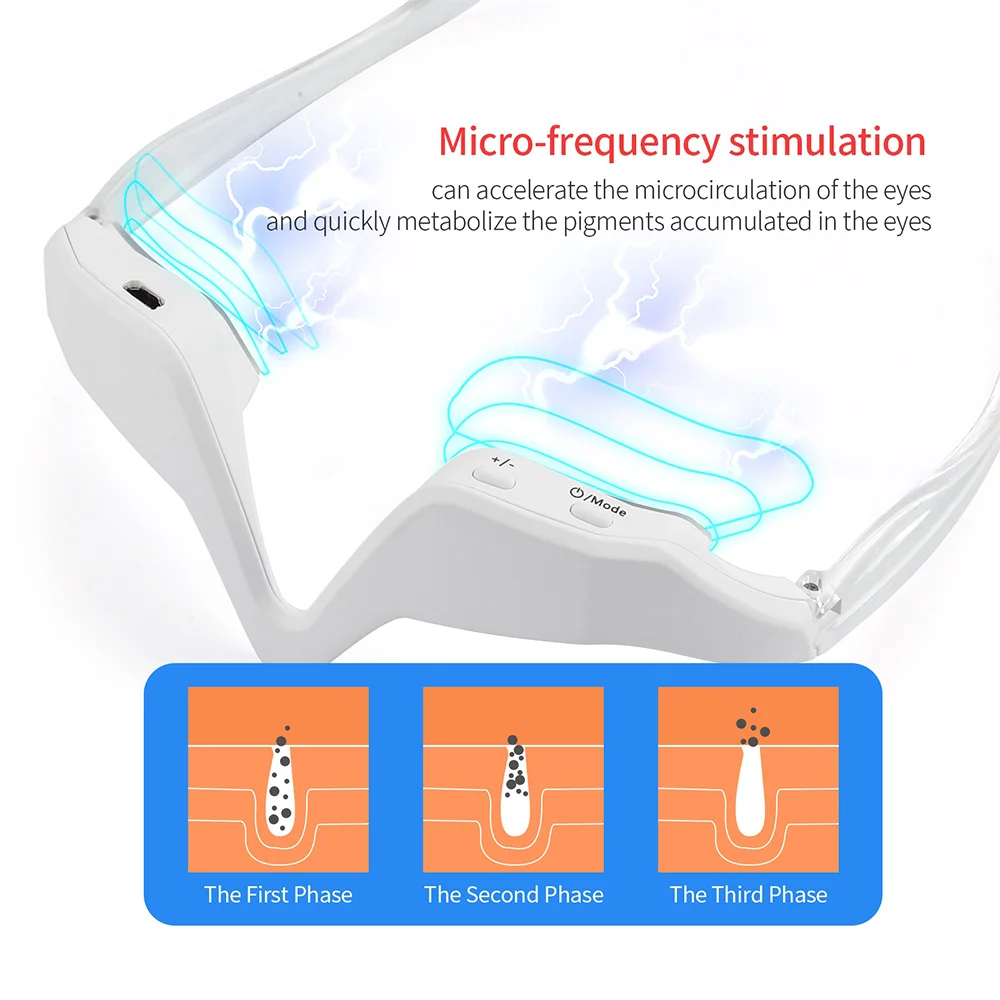 3D micro-current Pulse masażer do oczu czerwona terapia światłem pielęgnacja oczu Instrument łagodzi ciemne koła usuń przeciwzmarszczkowe zmarszczki