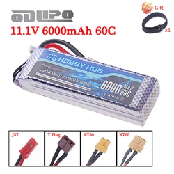 Akumulator LiPo 3s 6000mAh 11.1V 60C do helikoptera RC Quadcopter Samochody Samolot Akumulator 11.1V 3S z wtyczką T JST XT30 XT60