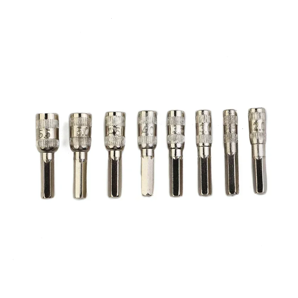 Nice Portable Pratical High Quality Hand Tools Home Socket Hex Socket Hex Nut Silver Tone 8pcs/Set Driver Tool