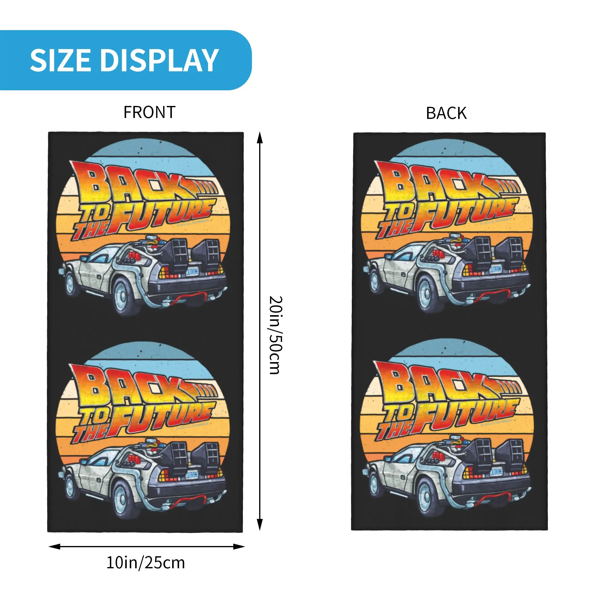 Back To The Future Bandana Neck Gaiter Windproof Face Scarf Cover Women Men DeLorean Headwear Tube Balaclava