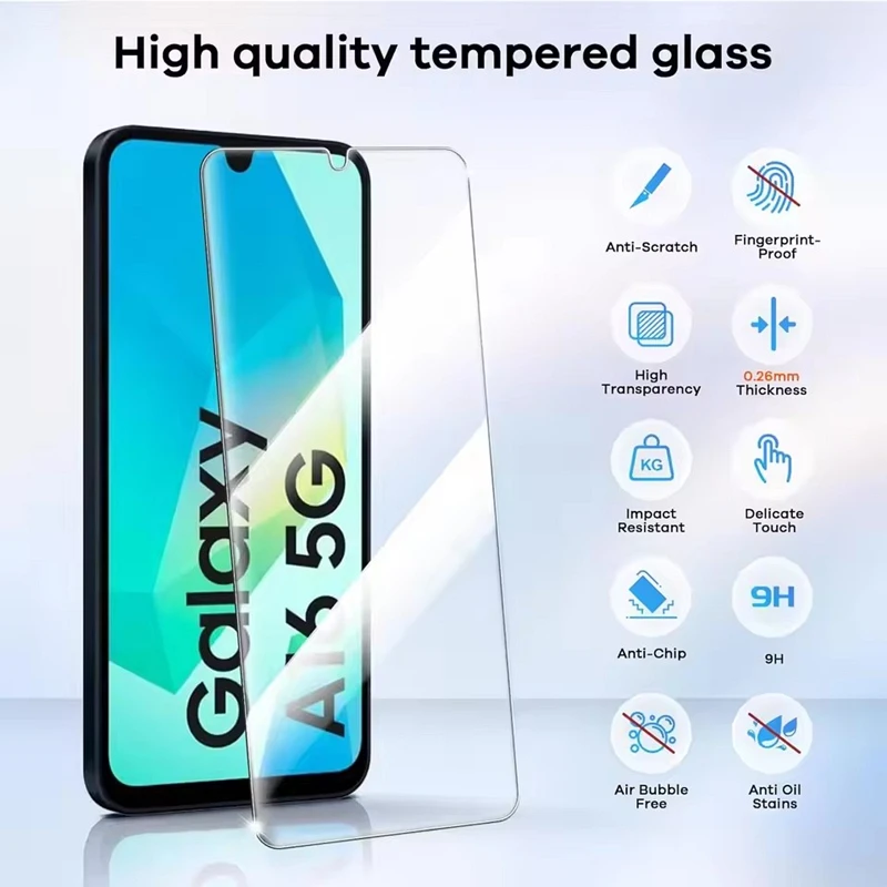 5 قطعة الزجاج المقسى لسامسونج A16 A56 A55 A54 A53 A52 A52S A51 A71 A36 A35 A34 A33 A32 A13 M31 M51 S10E S20FE حامي الشاشة #2
