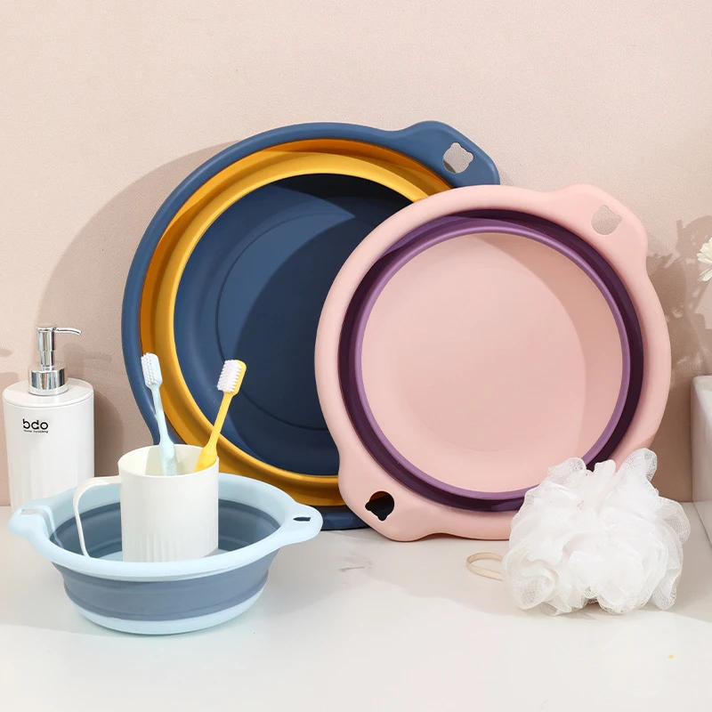 Foldable washbasin, portable plastic travel foldable washbasin, safe and durable foldable washbasin, household items