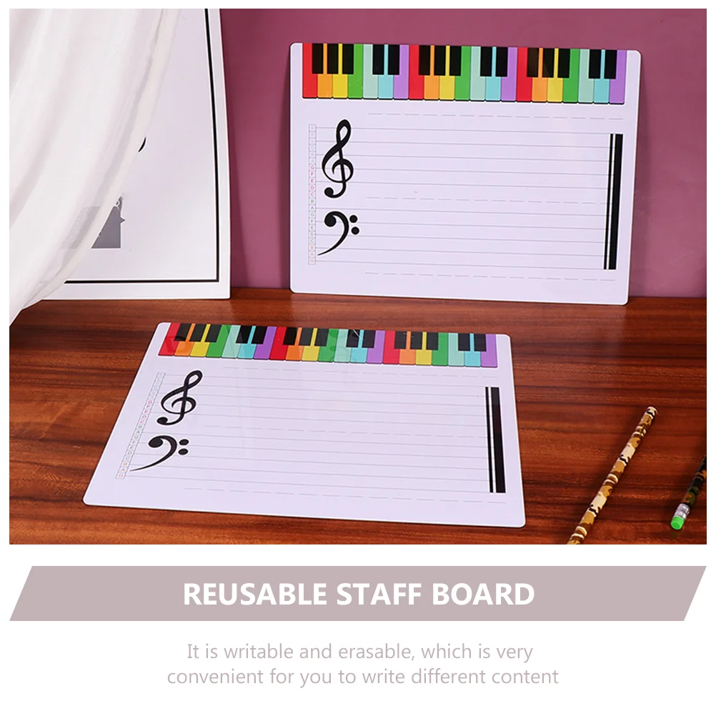 Tableau d'exercices pour Notation musicale, tableau blanc avec support de partition pour enfants, outil d'enseignement, réutilisable, effaçable pour le personnel