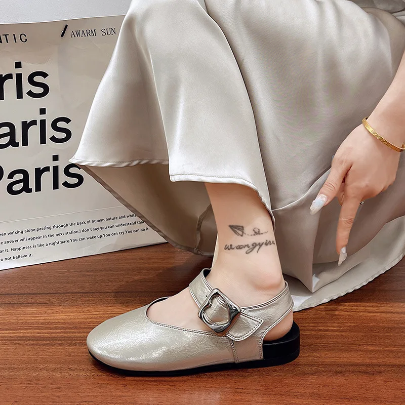 

Fashionable flat single shoes for women in summer buckle buckle multi-functional Mary Jane shoes with round toe and rubber sole