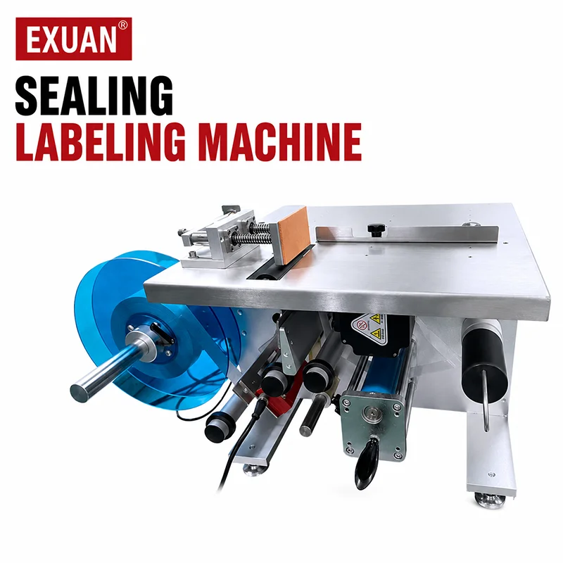 Transparent Round Label Sealing Labeling Machine Semi Automatic Label Applicator Bottles Boxes Packaging Corner Labeling Machine