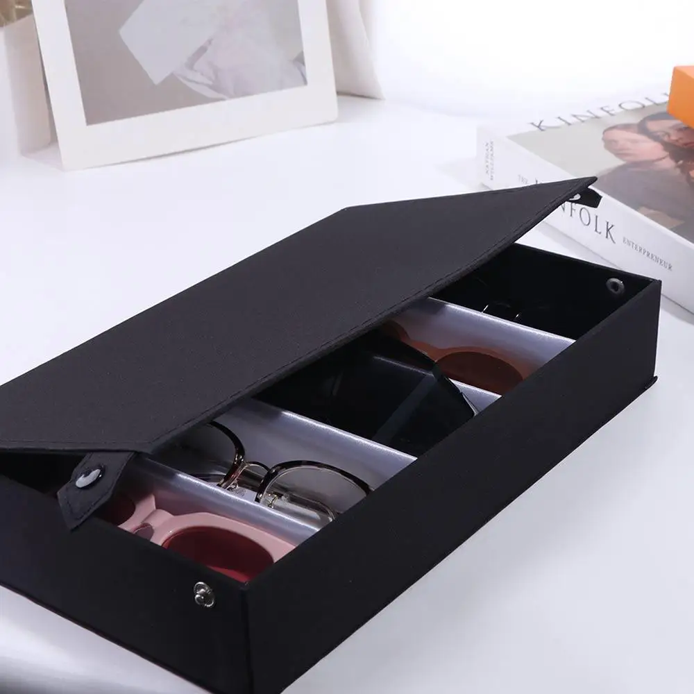 

Simple 5/8/15 Slot PU Glasses Case Eyewear Holder Jewelry Organizer Sunglasses Box Grids Jewelry Display Box Multiple