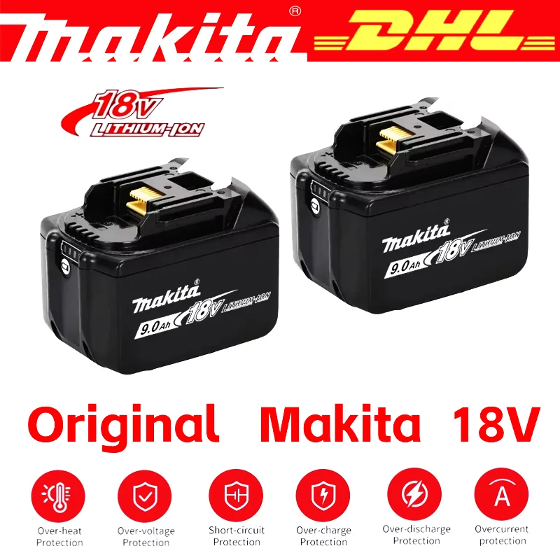 Batterie originale Makita 18V batterie rechargeable 9.0AH, chargeur Makita 18V BL1840 BL1830B BL1830B batterie pour outil électrique Makita