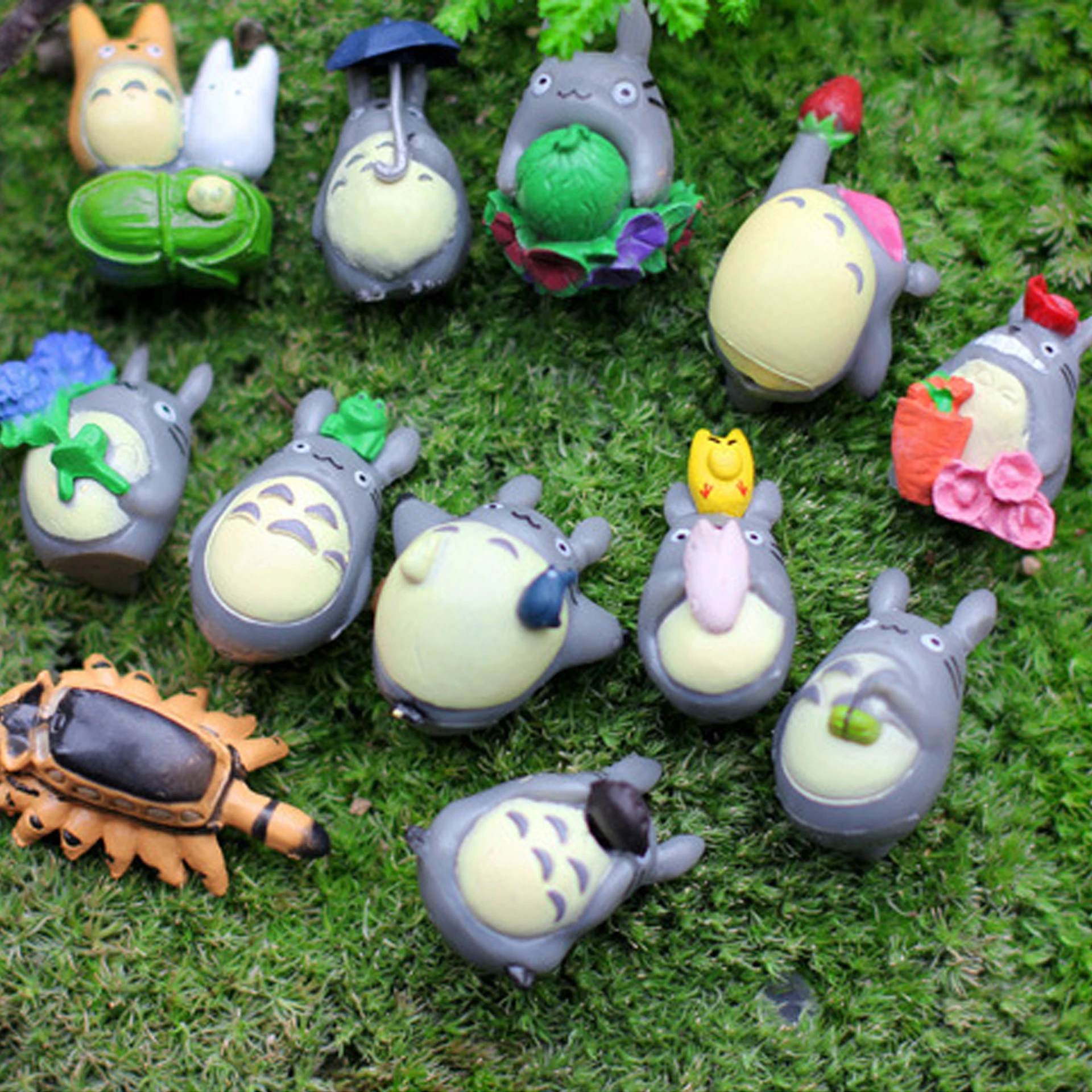 5/12pcs Anime Miyazaki Hayao Series Totoro Figure Mini Statue Cute Toys Room Ornaments Pvc Figures Toy Kid Gifts Collecctibles