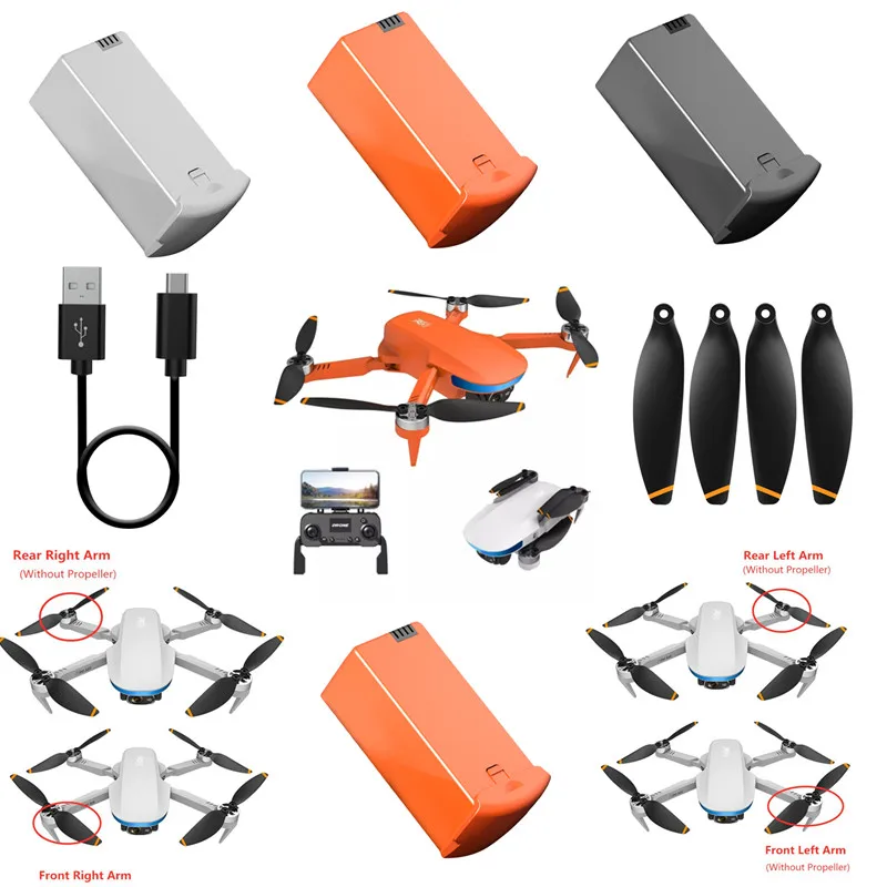 S6S Brushless GPS MIMI Folding RC Quadcopter Helicopter Quadcopter Spare Parts 7.4V 1600mAh Battery/Transmitter/Arm//Blade/USB