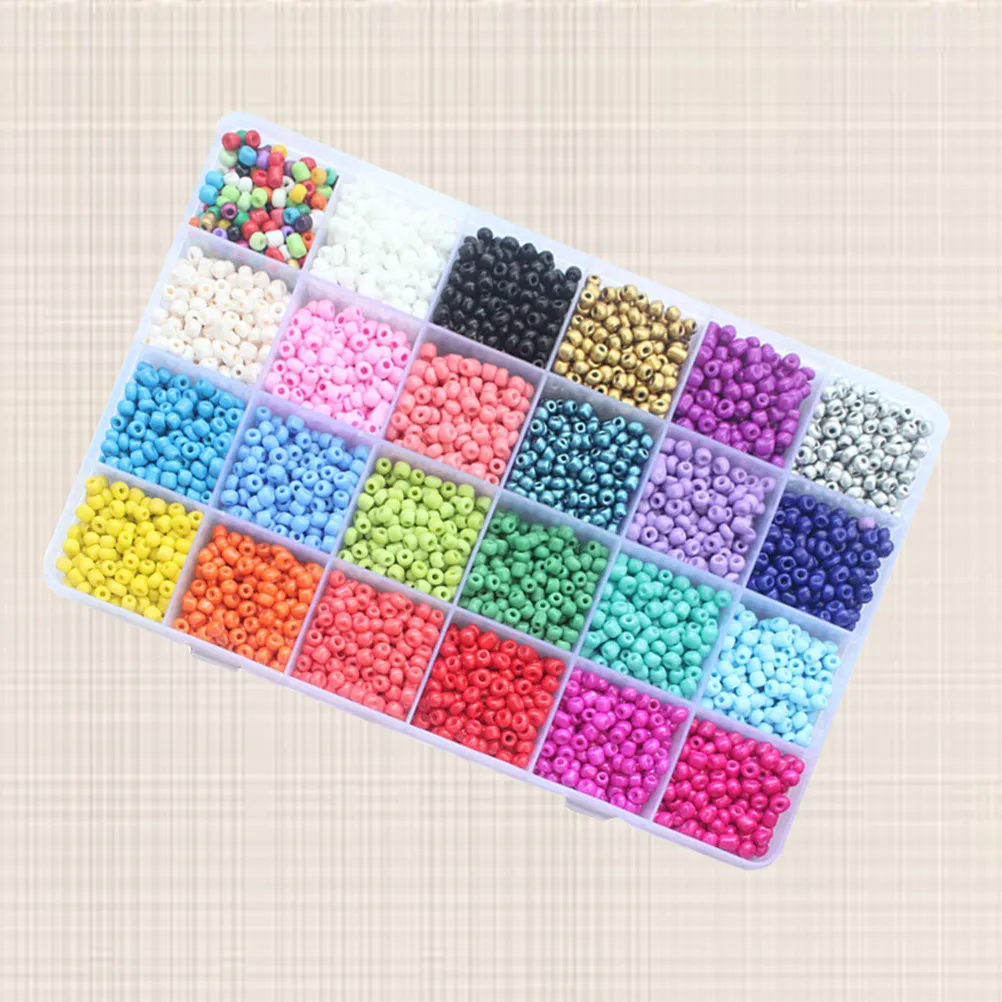 24 Color 4Mm Irregular Shape DIY Beads Set for Jewelry Making Necklace Bracelet Earrings Craft Decor Handbag Window Door Curtain