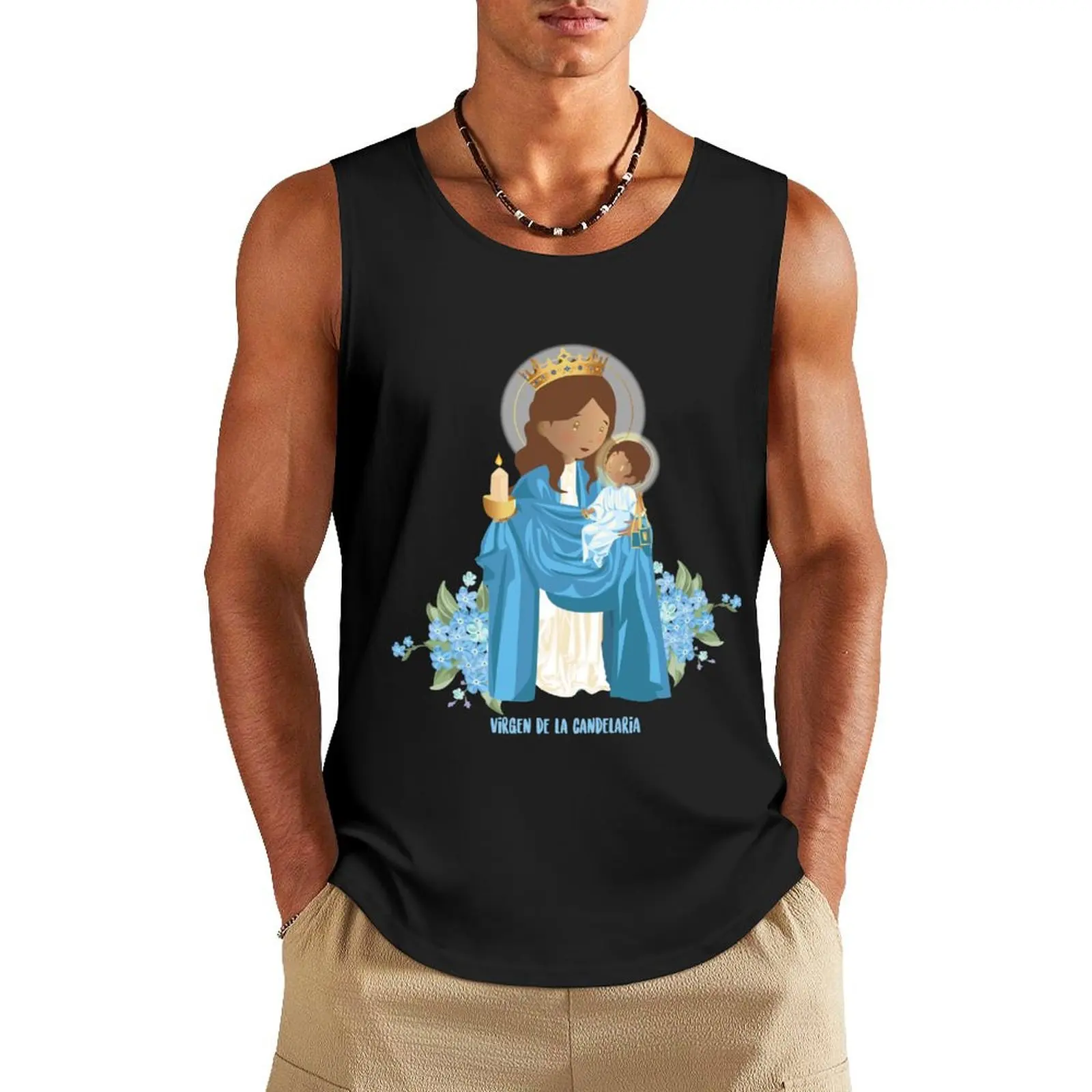 Virgin of Candelaria Tank Top summer clothes man 2024 Working vest