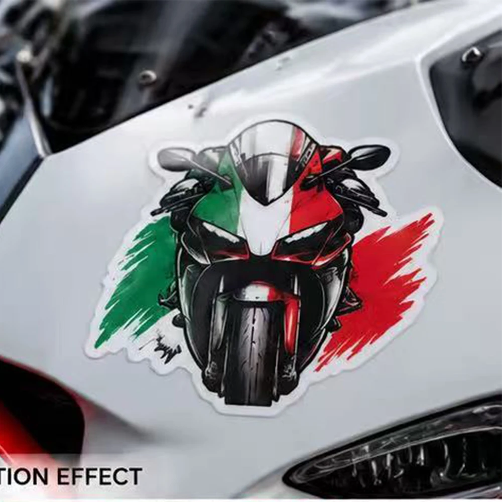 RIDE ITALIA Motorcycle Sticker Italian Flag Decal Racing Windshield Fairing Helmet Waterproof Moto Decoration