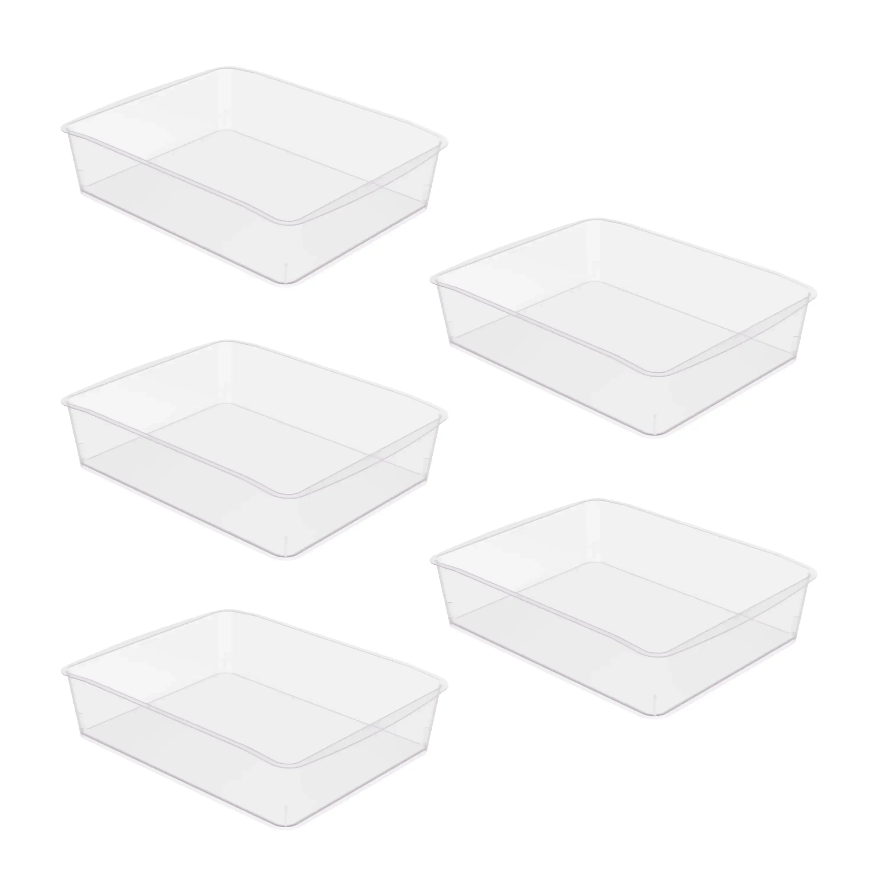 

Plastic Letter Tray, Letter Size Paper Sorter, Clear, 5-Pack