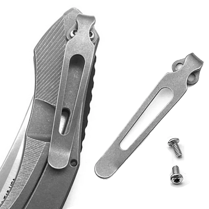 Pocket Knife Back Clip Titanium Alloy Portable Folding Knife Waist Clip with Screws For ZT 0460 0609 0022 Knife DIY Accessories