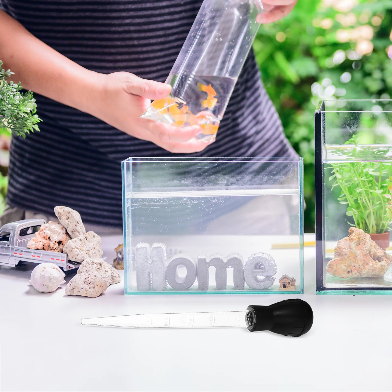 

Manual Aquarium Water Changer Mini Siphon Pump for Fish Tank Cleaning Tools Waste Removal Transparent Tube Compact Betta Tank