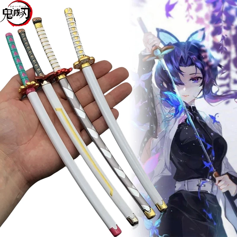 25cm Metal Demon Slayer Katana Small Sword Kimetsu No Yaiba Tanjirou Schwert Ninja Knife Japanese Samurai Katana Toy Anime Gift