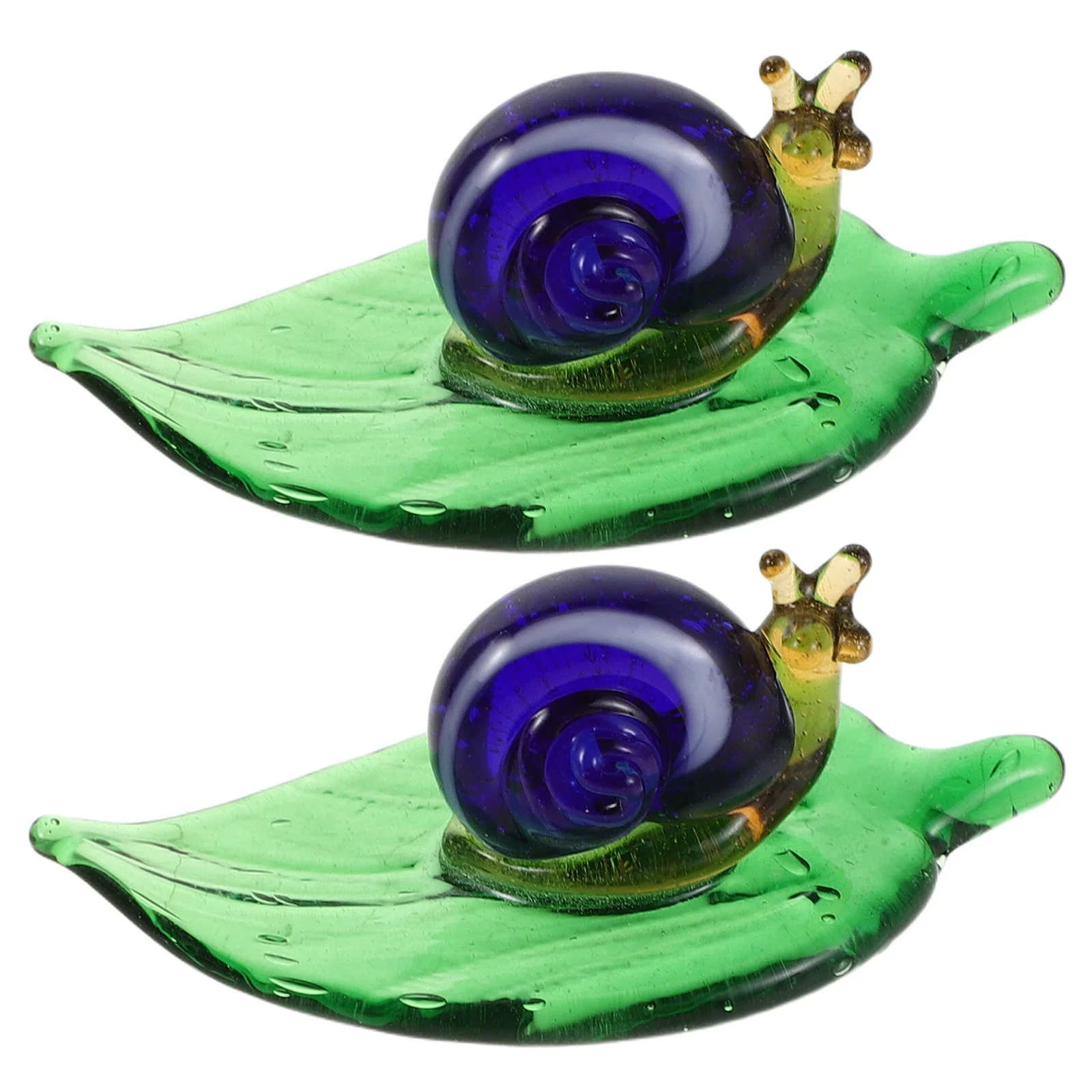 

2Pcs Creative Glass Snail Crystal Sculpture Small Spiral-Shelled Animal Decoration Autumn Thanksgiving Christmas Table