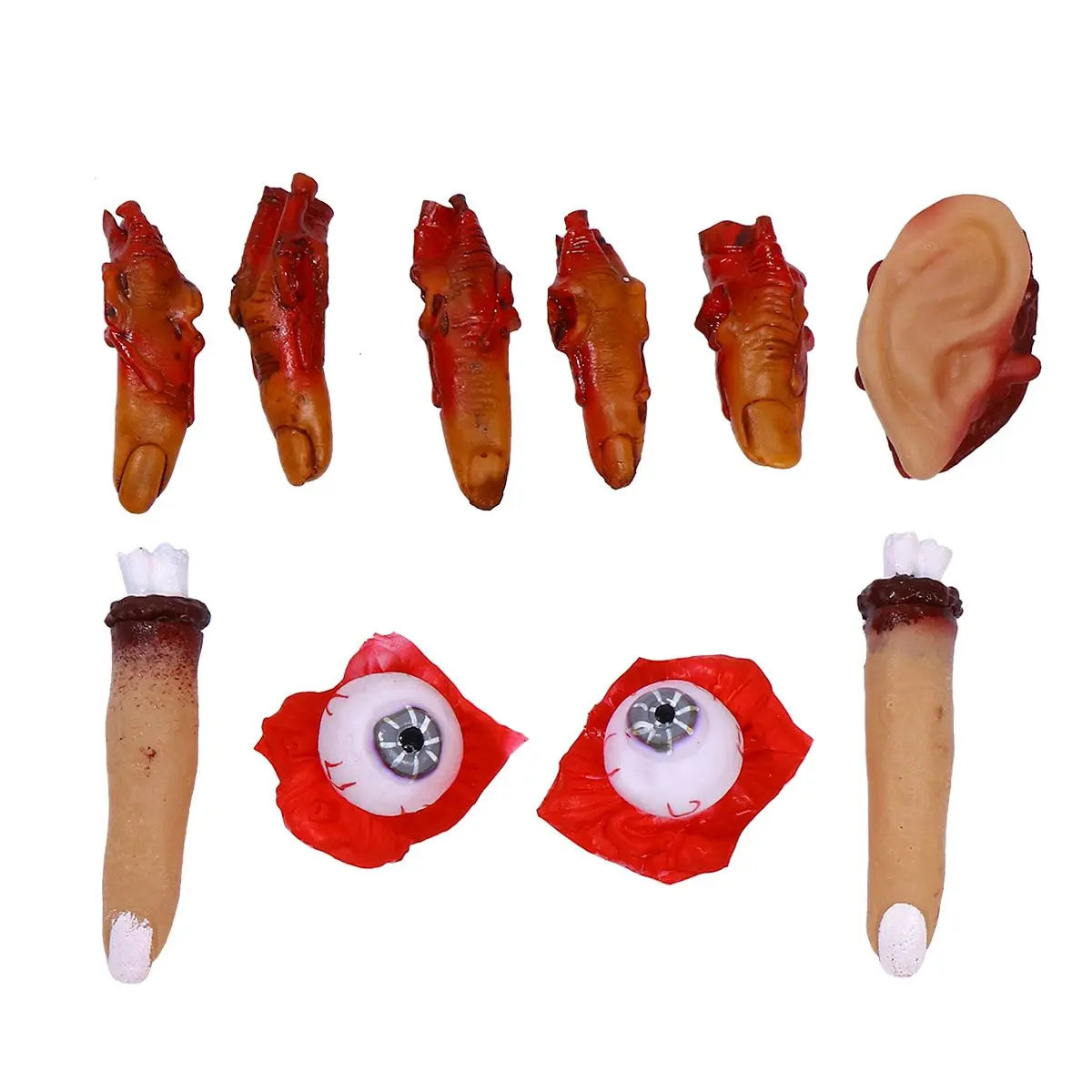 

10 Pcs Halloween Props Scary Trick Toy Spooky Decorations Horror Party Supplies Creepy Prank Lifelike Safe Lightweight