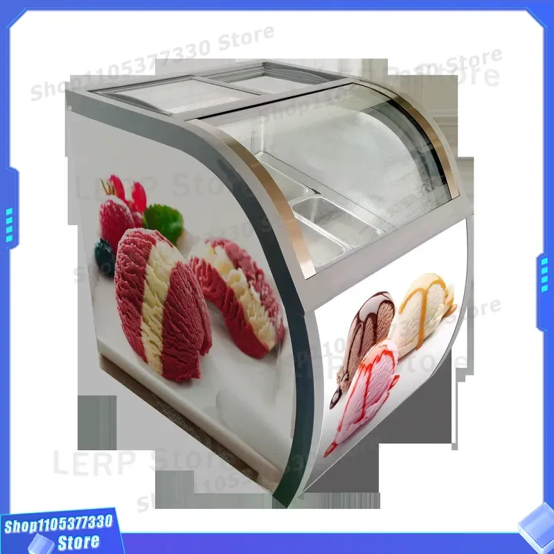 Commercial Popsicle Ice Cream Display Cabinet Freezer Refrigerator Showcase for Shop Supermarket Glass Door Cold Storage Unit