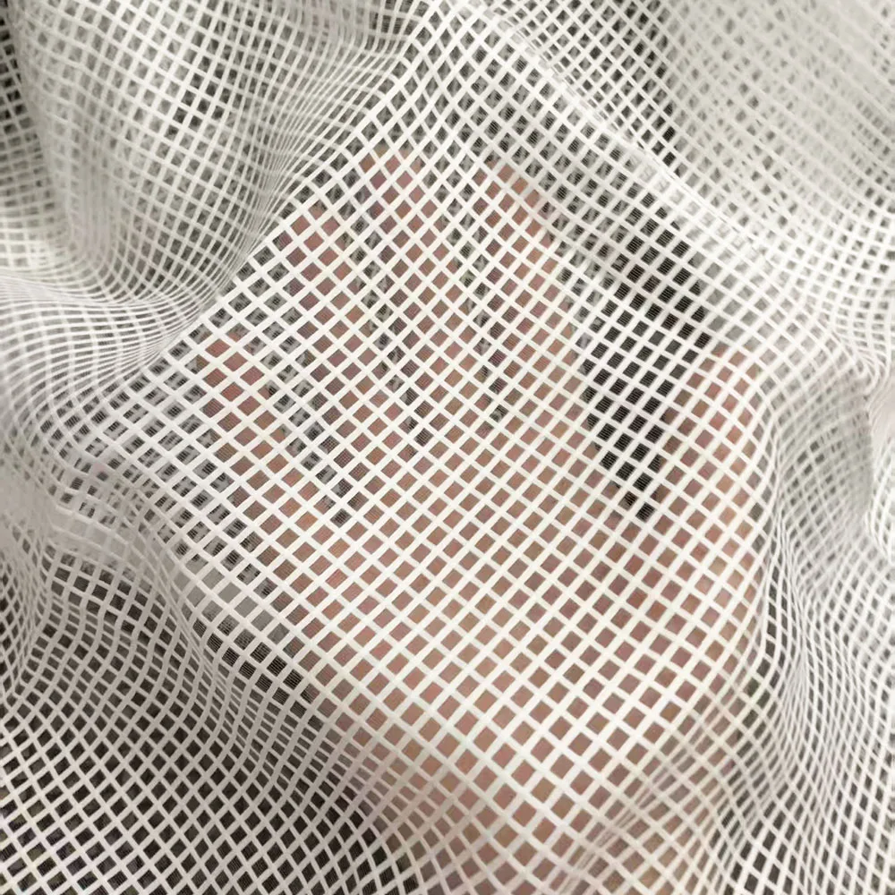 5MM Karierter Organza-Stoff Weich Transparent Strukturiert für Feine Hochzeitskleider-Überzüge Ätherische Schleier DIY Bastelmaterial – Detail 4