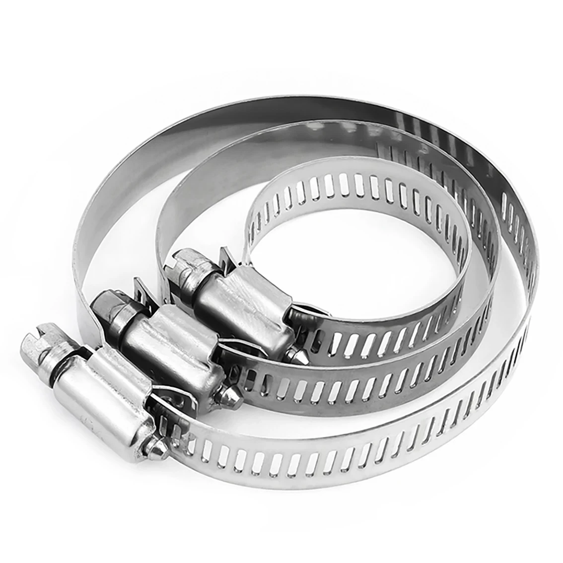 2PCS All Steel Adjustable Hose Clamp Automotive Fuel Hose Clamp Worm Drive Gas Hose Clamp Durable And Antioxidant