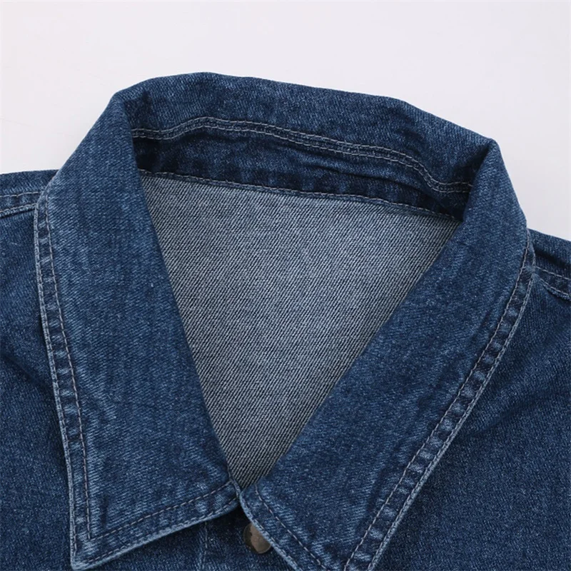 Denim Fabric Women Jacket 1 Piece Full Sleeves Loose Style Casual Street Wear Lapel Collar Jacket Spring Party Coat Prom Outfit