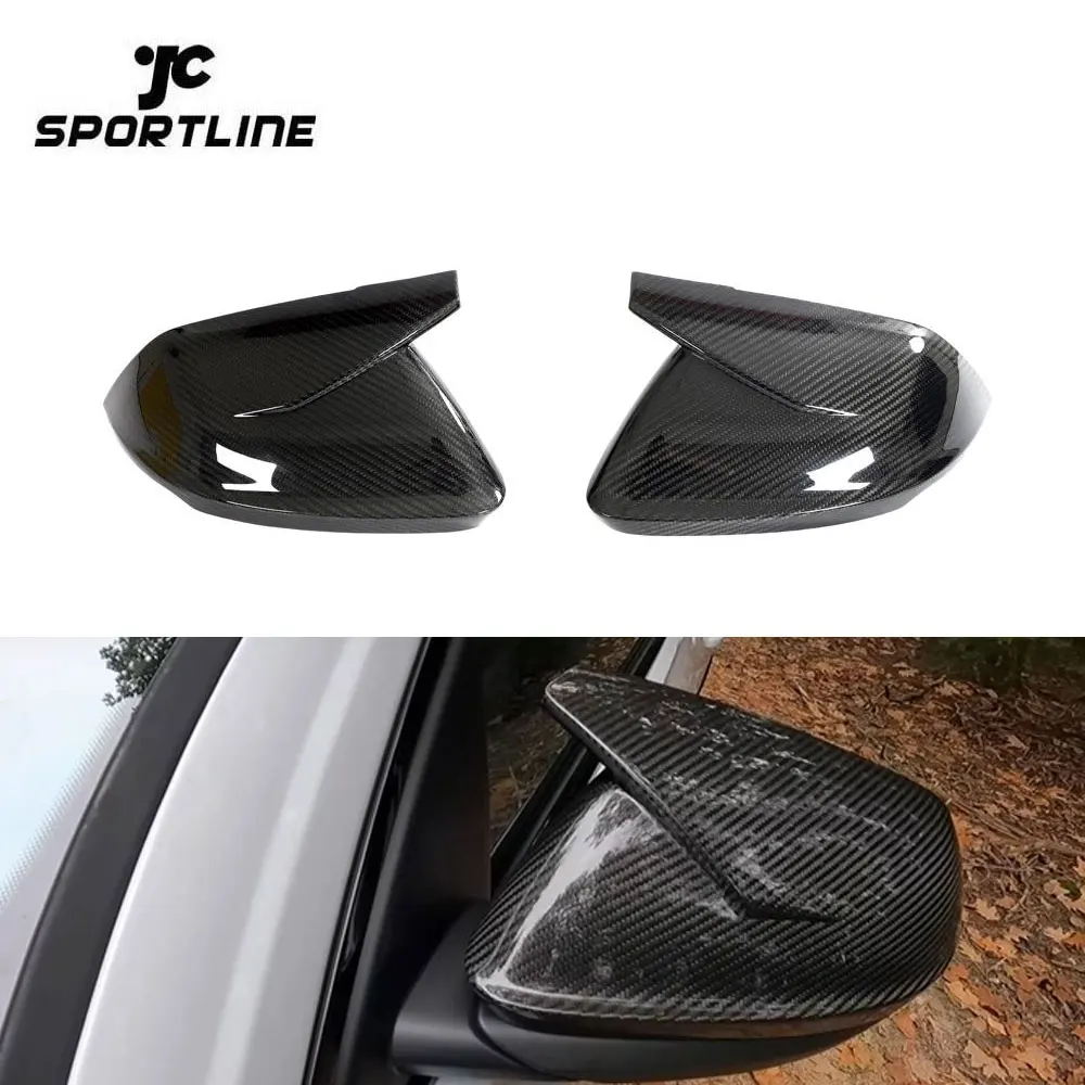 JC Sportline Dry Carbon Fiber Q8 Mirror Cover For Audi Q8 SUV SLine Sport Utility 4-Door 2019-2021