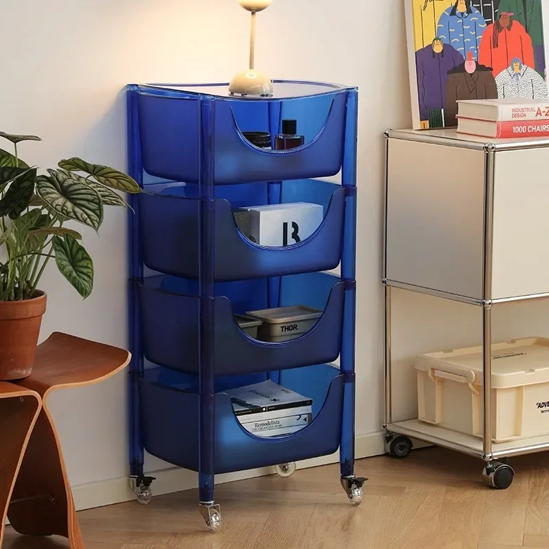 Multi-layer combination storage locker crystal cart creative storage combination