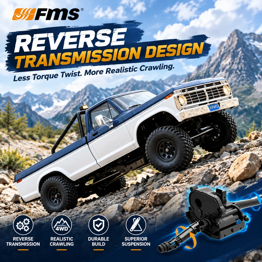 FMS 1/18 FCX18 II F-100 RC Crawler 4WD Brushed RTR Off-Road Pickup Truck 2.4G Remote Control Vehicle Hobby Scale Model Toy Gift