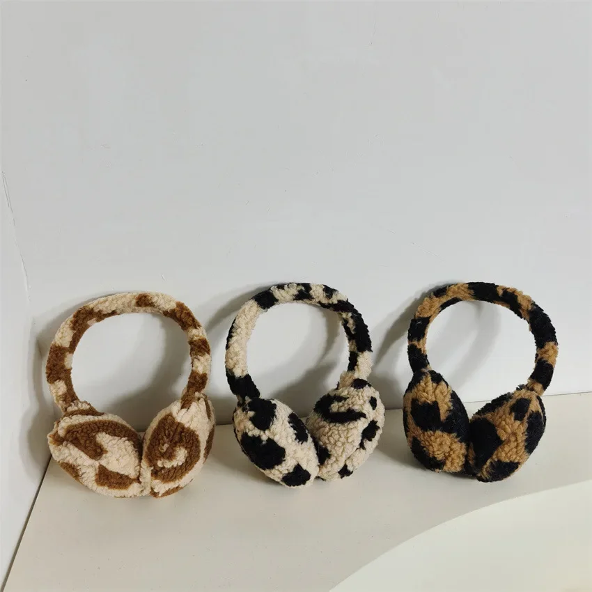 الأصلي موضة الشتاء ليوبارد طباعة غطاء للأذنين للنساء الفتيات فو الفراء رقيق الأذن تدفئة طوي الأذن يغطي الدراجات في الهواء الطلق #5