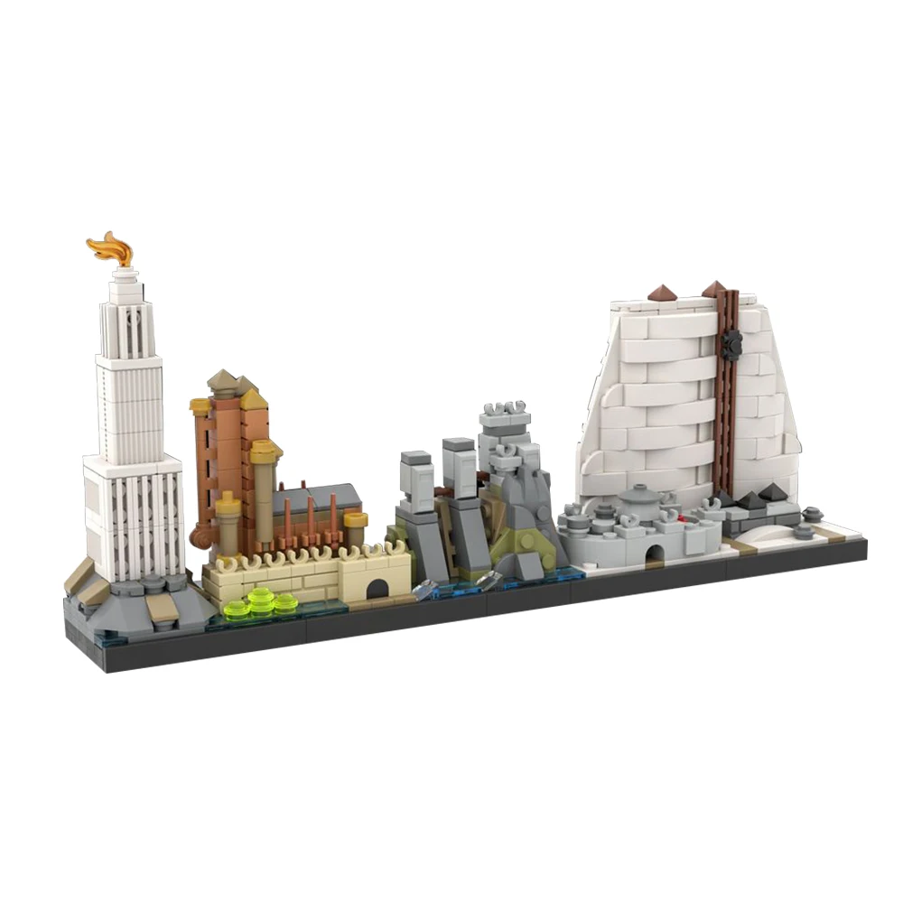 Gobricks MOC Game of Thrones Westeros Skyline Bricks City Game of Thrones Skyline Building Blocks Toys For Kids Gift