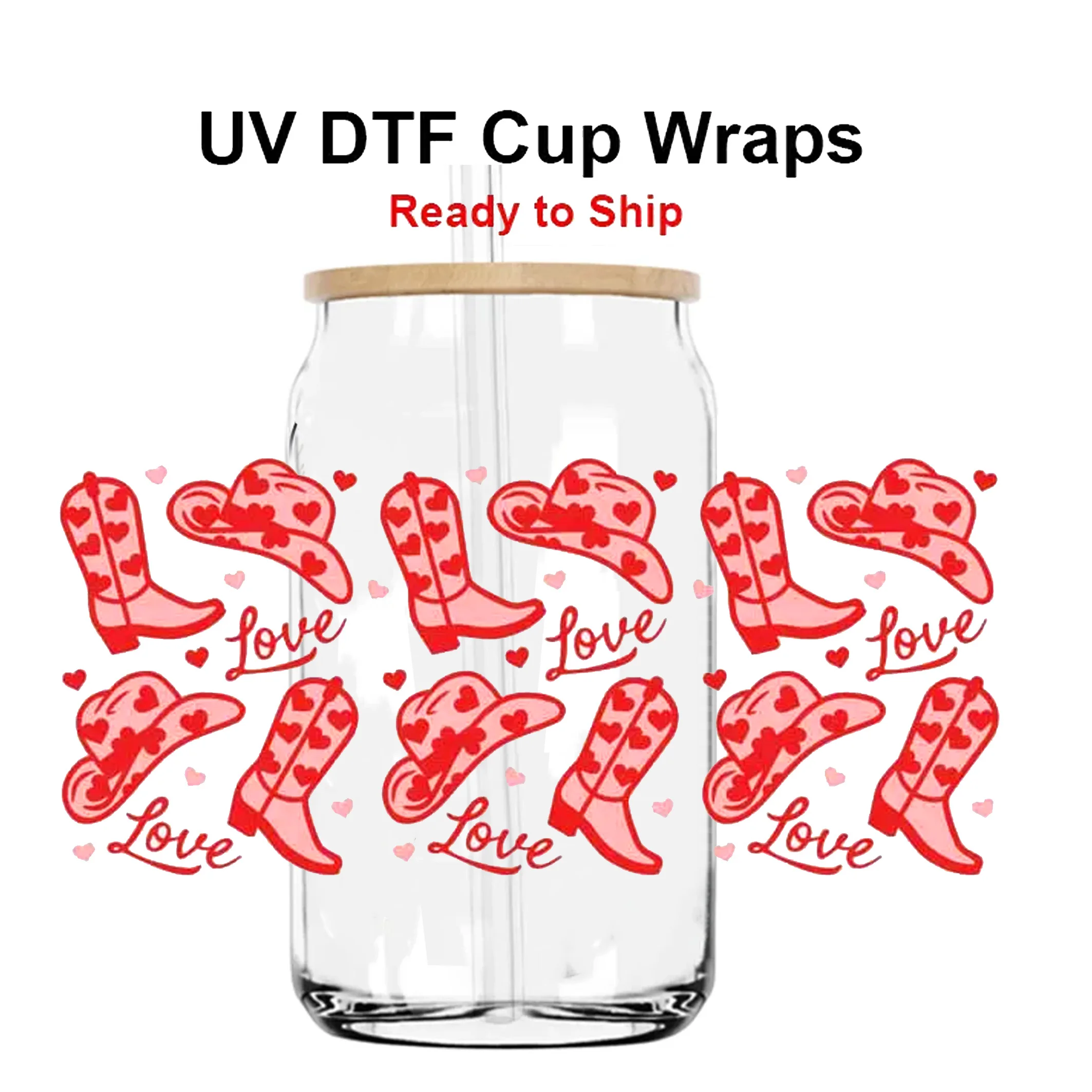 

UV Dtf Stickers Transfer Wraps for Mugs Cups Tumblers 16oz Libbey Glass Bottles Cans Cups Wraps Label Wholesale