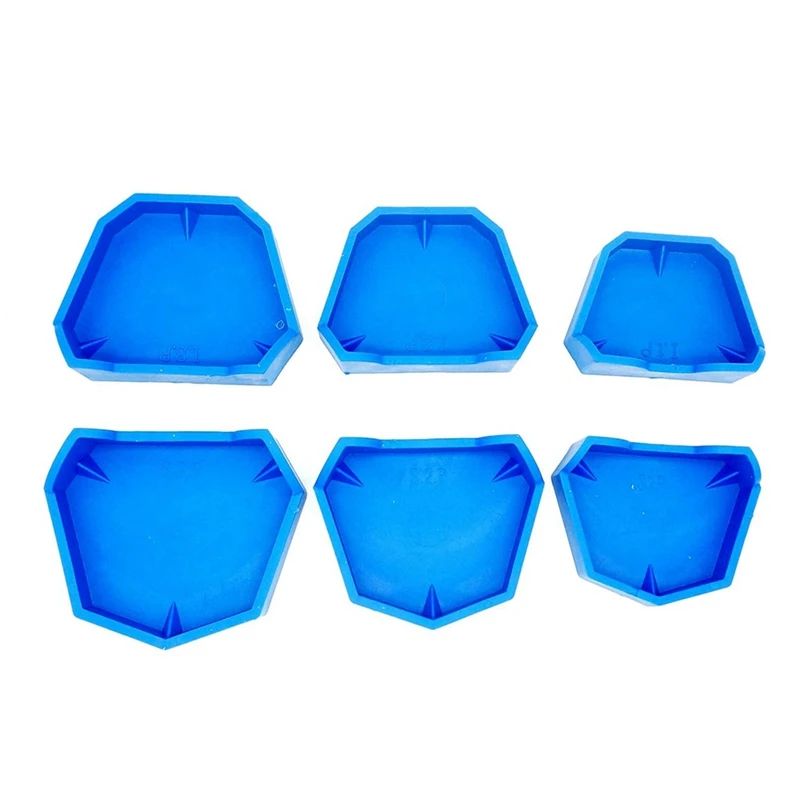 Afdruk Trays Basis Mallen Set Voor Lab Gips Model Gegoten Trimmen Model Basis Voormalige Blauwe Silicagel 6 Stuk