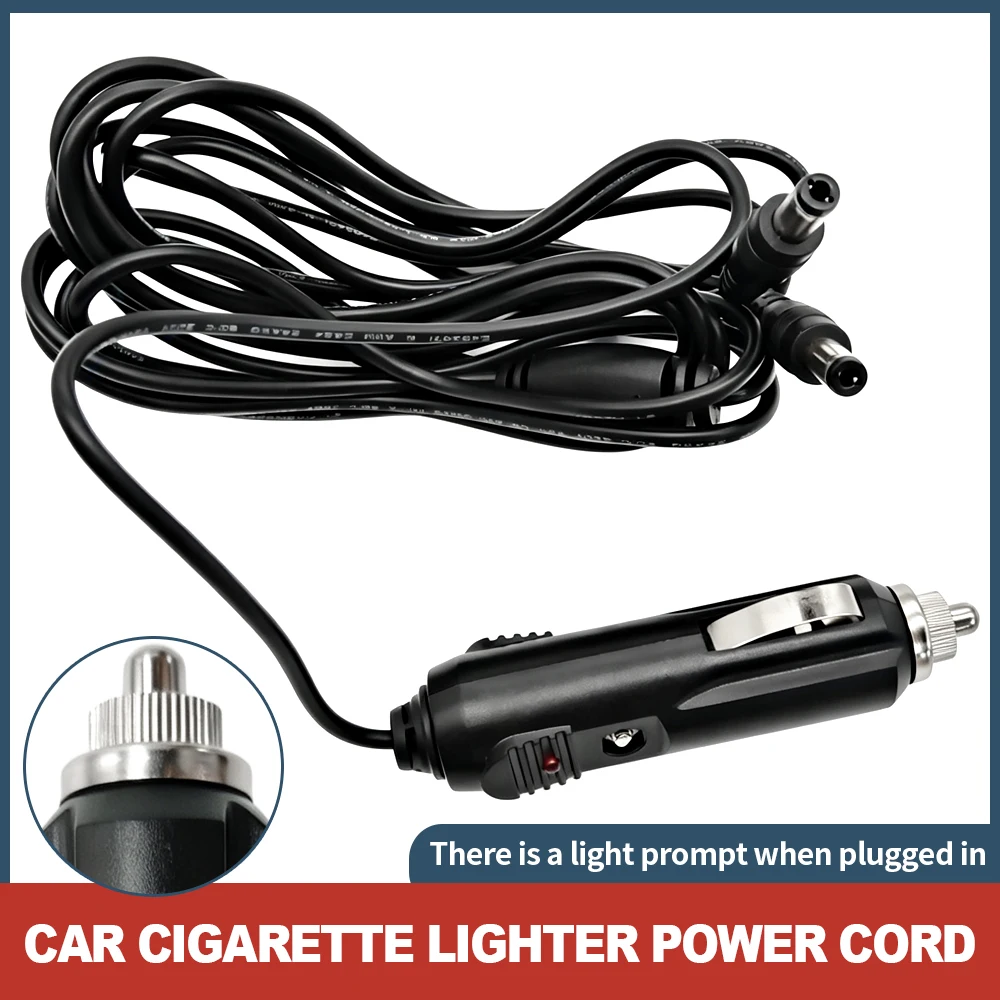 Car Cigarette Lighter Power Cable DC Male Plug Auto Charging Cord With LED Power Indicator for 12V Car Electronic Equipment Cord