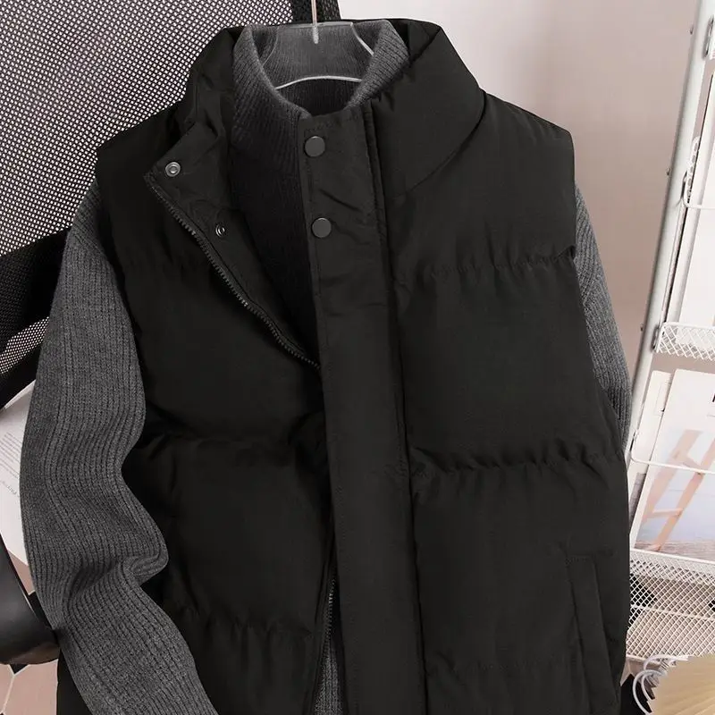 Autumn And Winter Vest New Thickened Warm Windproof Cold Casual Versatile Fashion Korean Version Of Youth Stand-up Collar Jacket