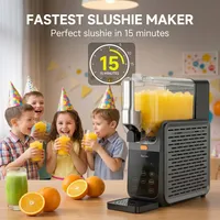 Machine à slush, grand récipient de 2,8 L, cycle de refroidissement de 15 minutes, 5 programmes prédéfinis, fonction de nettoyage à un bouton, appareil multifonctionnel pour slush, milkshakes et cocktails 1