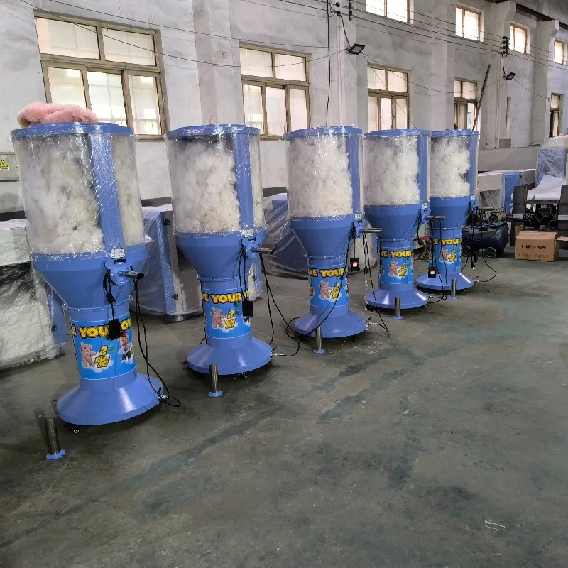 Vertical Plush Stuffing Machine Large Transparent Hopper Mobile Wheels Adjustable Filling Plush Store Gift Store Equipment