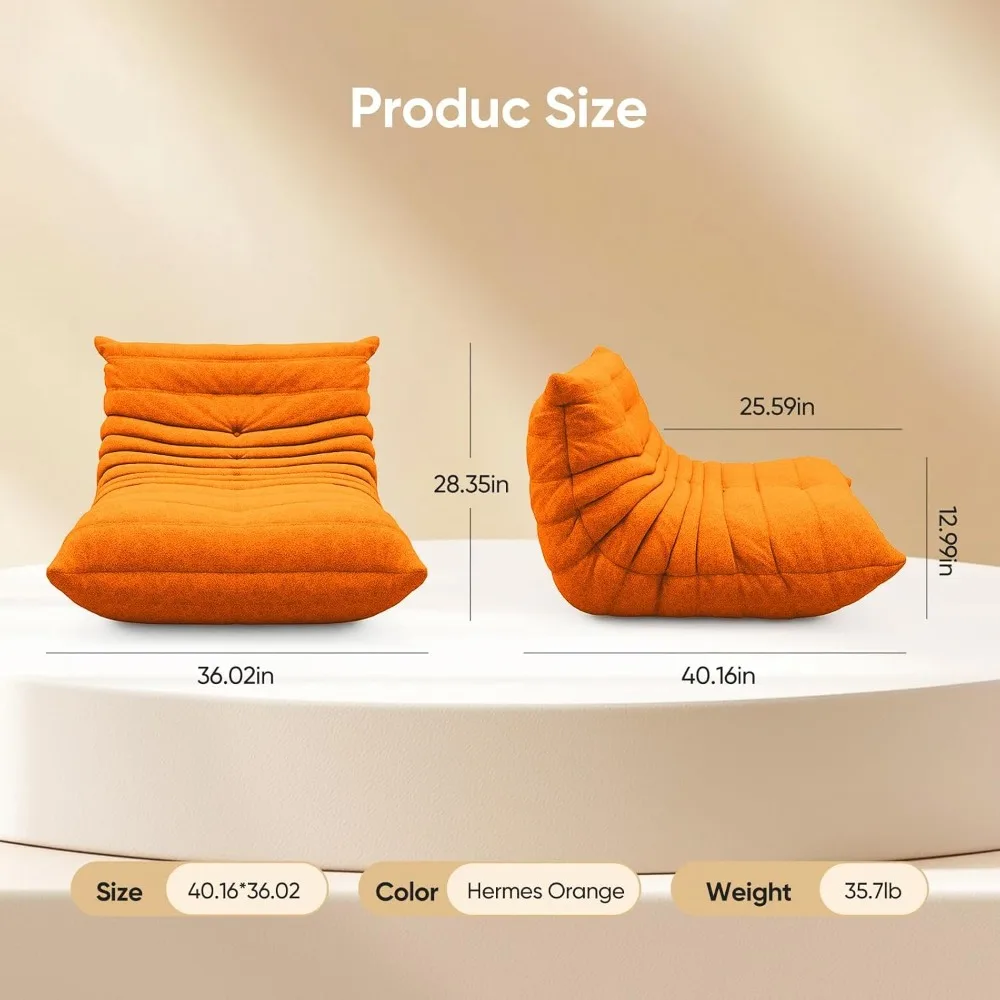 Kursi Bean Bag Ergonomis Busa Memori untuk Dewasa, Alas Anti-Selip Ramah Remaja, Busa Berdaya Tahan Tinggi untuk Dudukan yang Nyaman di Samping Tempat Tidur