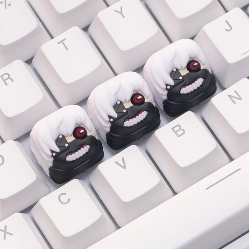 

1PC Kaneki Ken Keycap Personalized Creative Resin Keycaps for DIY Mechanical Keyboard Tokyo Ghoul Anime Character 3D Key Cap