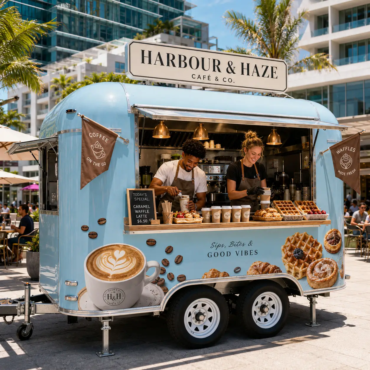 Multifunction Street Food Truck Trailer Customized Mobile Food Trucks Compact Food Cart for Urban Street Vending