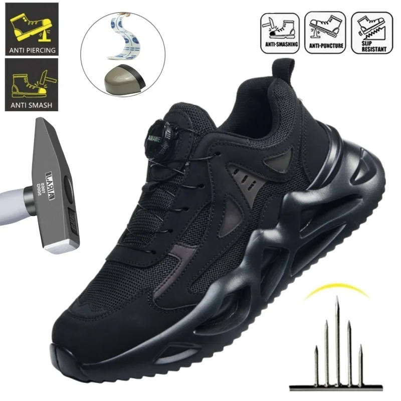 

Comfortable Safety Shoes Men Steel Toe Sneaker Work Man Puncture Proof Work Safety Industrial Mining Protective Shoes