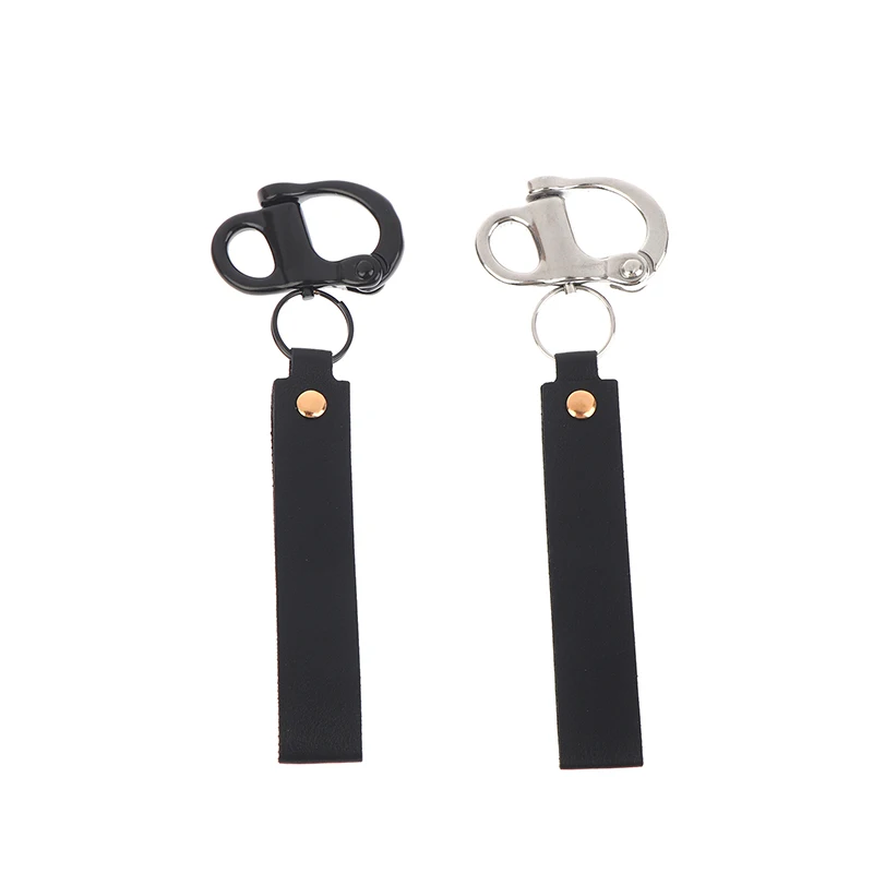 316 Stainless Steel Quick Release Clip Swivel Shackle With Leather Handle For Mask Firefighter Rigging Hardware Accessories