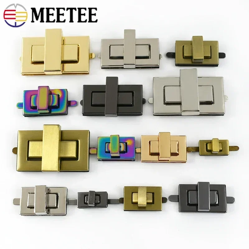 2/4Pcs 52/44/32mm Rectangle Turn Twist Lock Metal Buckle DIY Handbag Purse Hardware Closure Locks Clasp Bag Part Accessories