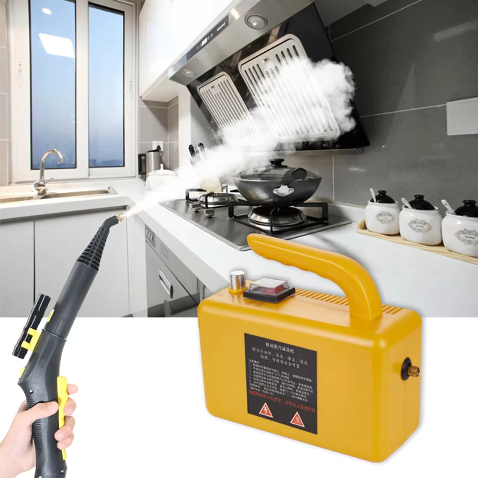 

New Updated Small Professional Design Portable 2600W Powerful Cleaning Equipment Machine Vajra Spray Steam Cleaner