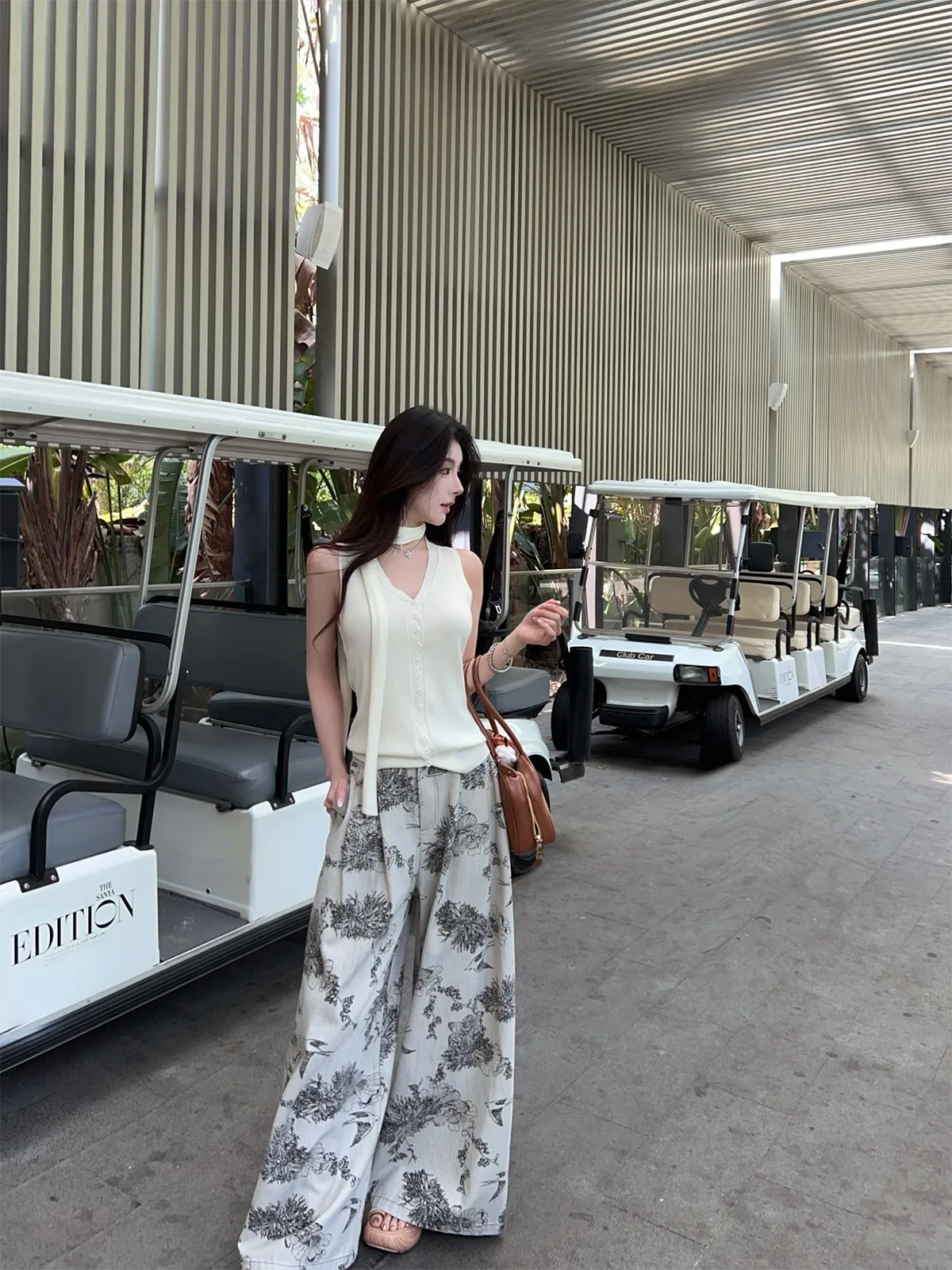 

Летние широкие брюки FairyJiang с принтом под водный знак, из хлопка и льна, женские, тонкие, с высокой талией, свободные, прямые, повседневные