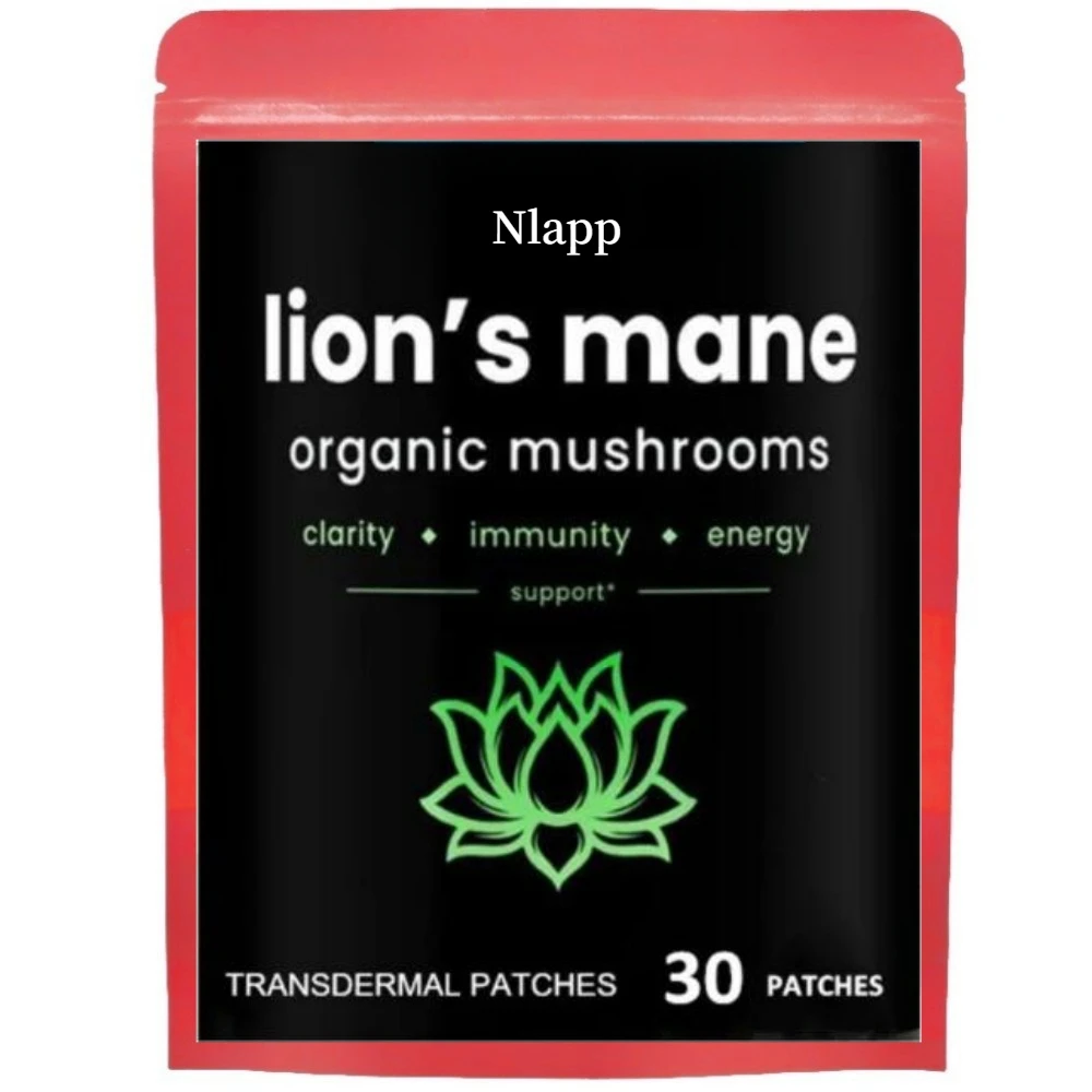 30 Patches Lions Mane Mushroom Transdermal Patches Memory & Focus Supports Immune System & Brain Health